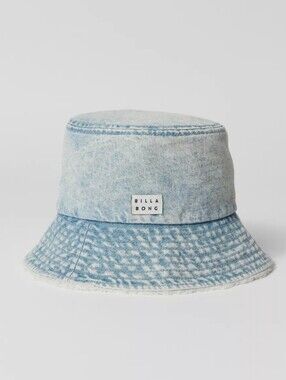Billabong Suns Out Denim Bucket Hat featuring a vintage-washed design